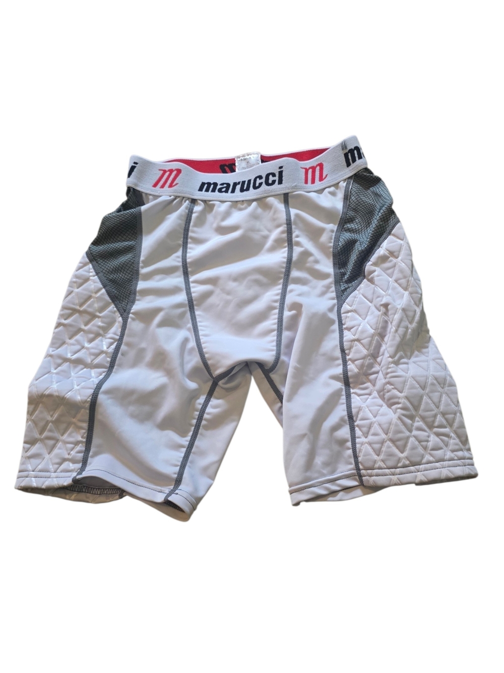 Marucci Kids Padded Baseball Compression Shorts in White